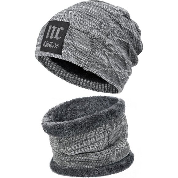 Other - Men Women NC Grey Winter Beanie Hat Scarf Set Warm Fleece Lined Set Gear